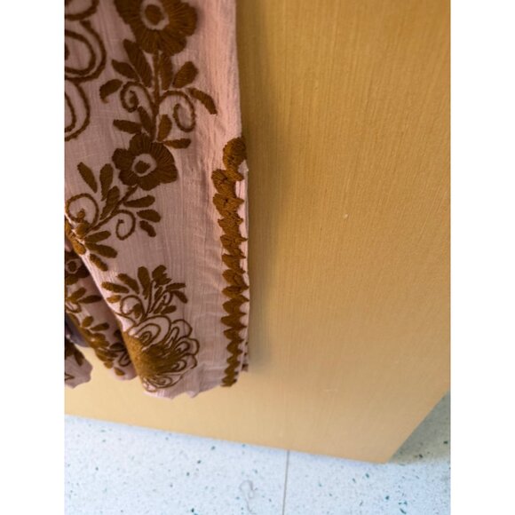 Arte Mexicano Womens Caftan Size M Pink Cotton Hand Embroidered Vintage Rare - Picture 11 of 16